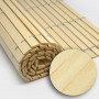 Trozo rollo persiana cadenilla madera acabado natural
